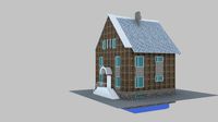 brick house with pool