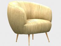 souffle chair ruched leather beig by kelly wearstler