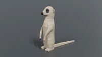 low poly cartoon meerkat