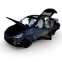tesla model y rwd midnight silver with interior and chassis