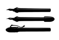 fountain pen with calligraphy nib