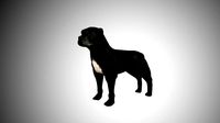 low poly rigged pitbull