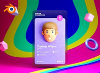 3D NFT Human card template for Blender