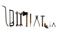 Raw dirty rusted metall tools collection