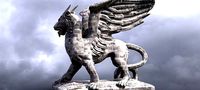 Flying Aslan Baroque Statue