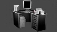 Voxel Office Desktop Computer MagicaVoxel Pack