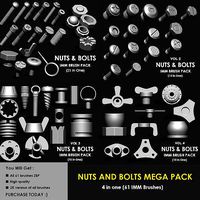 NUTS  and BOLTS MEGA PACK 4 IN ONE  61 BRUSHES