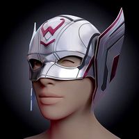 Low poly Mighty Thor helmet- love and thunder