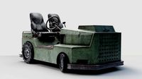 Roofless sparsely-rusty tug
