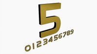 Numbers modern gold metal plastic