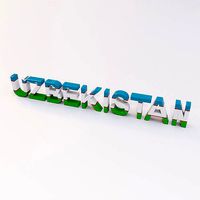 Uzbekistan country Name text 3d model