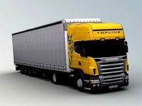 Euro truck with euro mega trailer