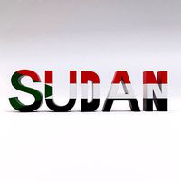 Sudan country Name text 3d model