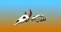 Desert animal bones low-poly game asset