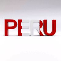Peru country Name text 3d model