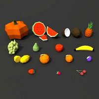 15 low poly fruit models in Mathgoras design