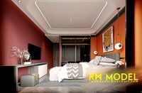 MAX-I-22-06-0180 Contemporary apartment bedroom interior design
