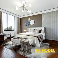 MAX-I-22-06-0198 Contemporary apartment bedroom interior design