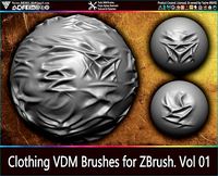 Clothing VDM Brushes for ZBrush Vol 1