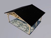 wooden carport 5x6 tiled