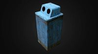 Dirty Wooden Trash Can 02