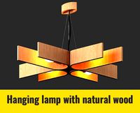 Hanging lamp with natural wood