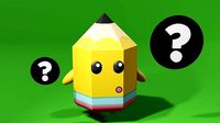 Charater Little pencil is shocked