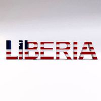 Liberia country Name text 3d model