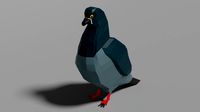 low poly pigeon