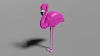 low poly flamingo