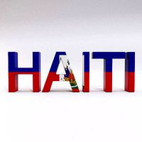 Haiti country name text 3d model