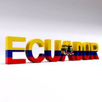Ecuador country name text 3d model
