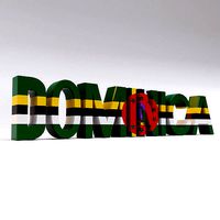 Dominica country name text 3d model