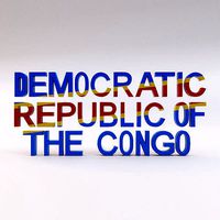 Democratic Republic of the Congo country name text 3d model