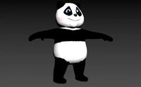 panda - cartoon low-poly