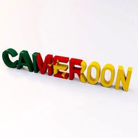 Cameroon country name text 3d model