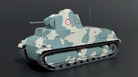 low poly cartoon somua s35 tank