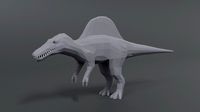 low poly cartoon spinisaurus dinosaur