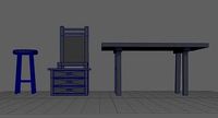 Pack - chair- table-bench- drawers