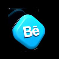 Behance logo Icon Low-poly 3D model