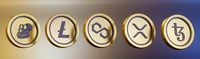 Ape Litecoin xrp tezos matic low poly 3d coins Low-poly 3D model