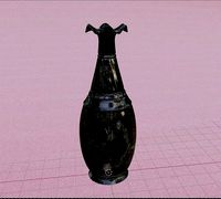 Ancient pottry black Beauty full 3D model for architecture