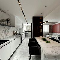 MAX-I-22-06-0090 Modern light luxury pink wall living dining
