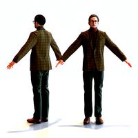 Asian Smart Casual Man in A-pose 1 - S1-M1U A