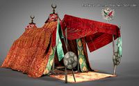 Medieval Ottoman War Tent Set 3d model