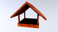 Wood Bird Feeder  3d model