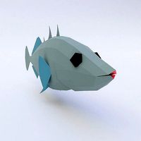 Stickleback fish low poly 3d model