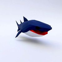 Shark Fish low poly toon 3d model