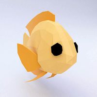 Severum Banded cichlid fish 3d model