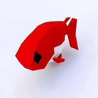 Ranchu goldfish low poly 3d model